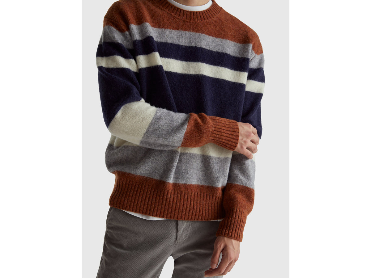Maglia a righe in lana Shetland