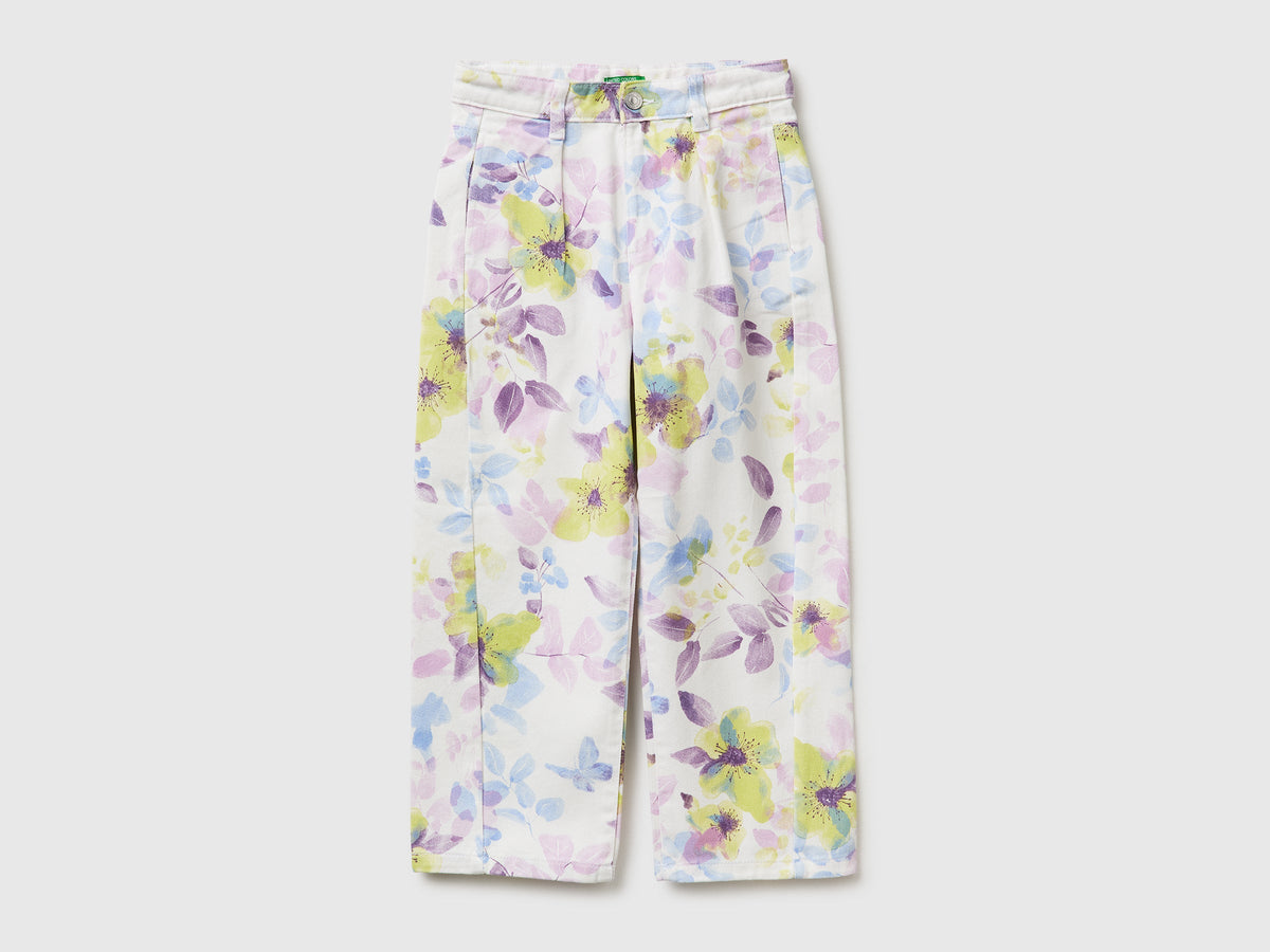 Pantaloni floreali baggy fit