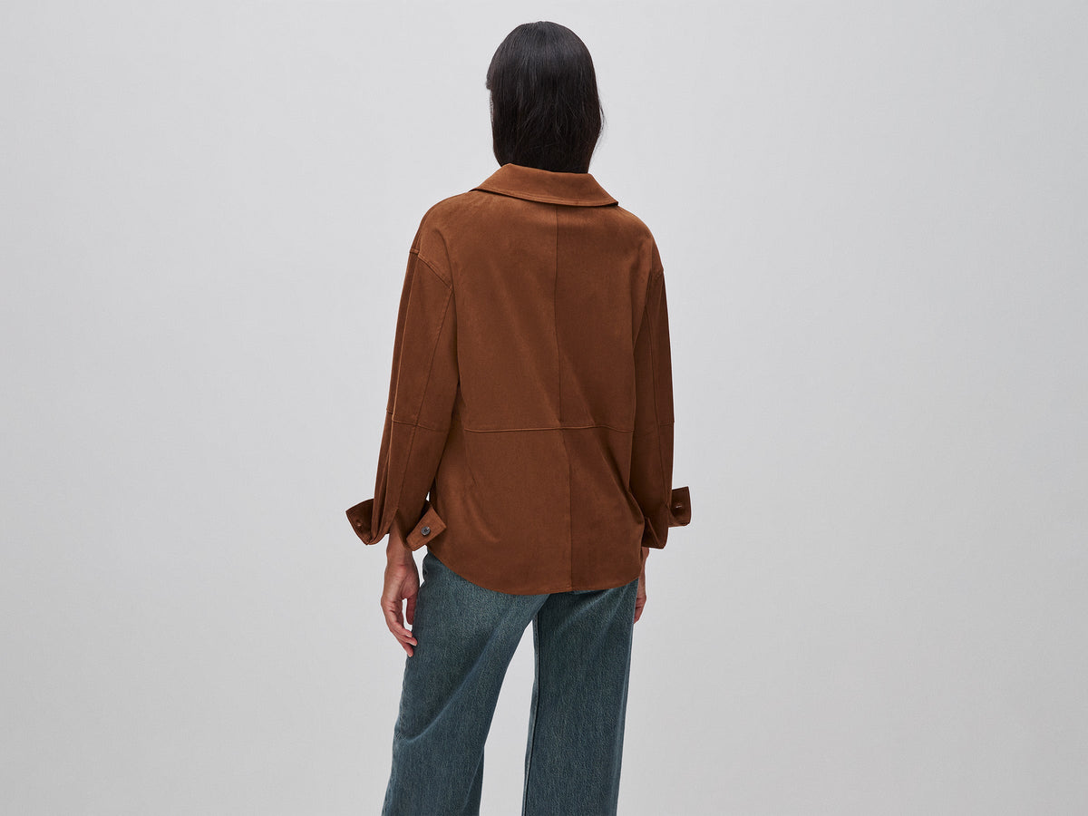 Giacca-camicia effetto scamosciato