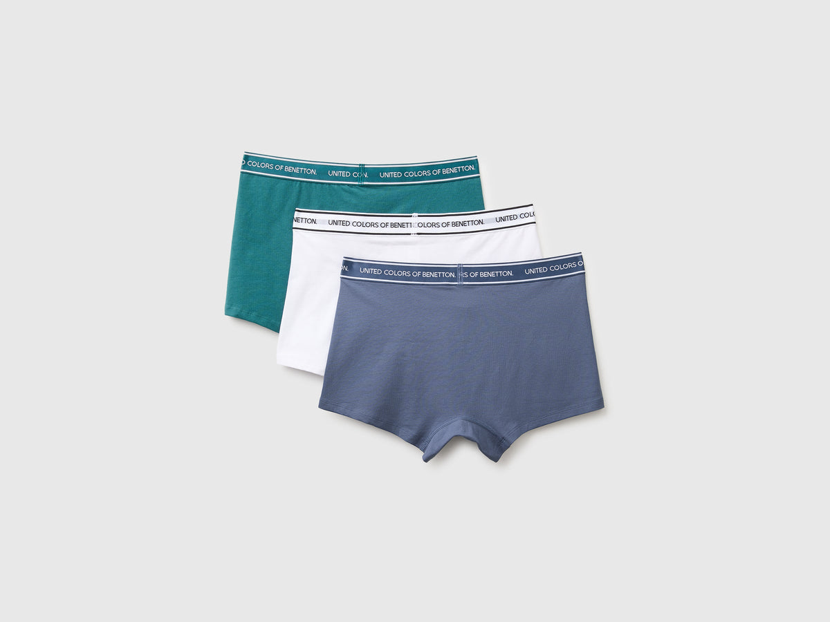 Set di tre boxer con elastico logato