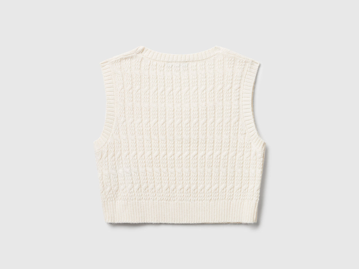 Gilet in maglia con trecce