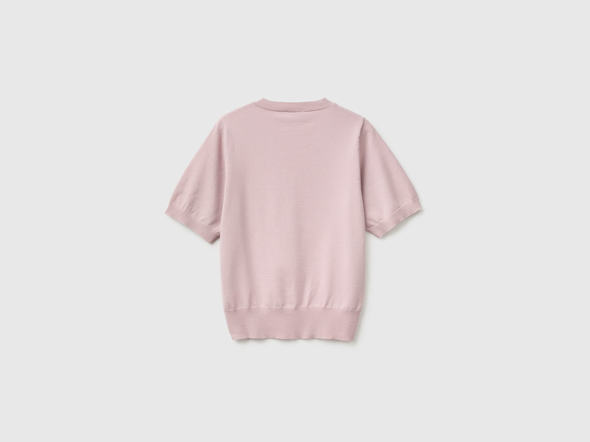 Maglia tricot a manica corta