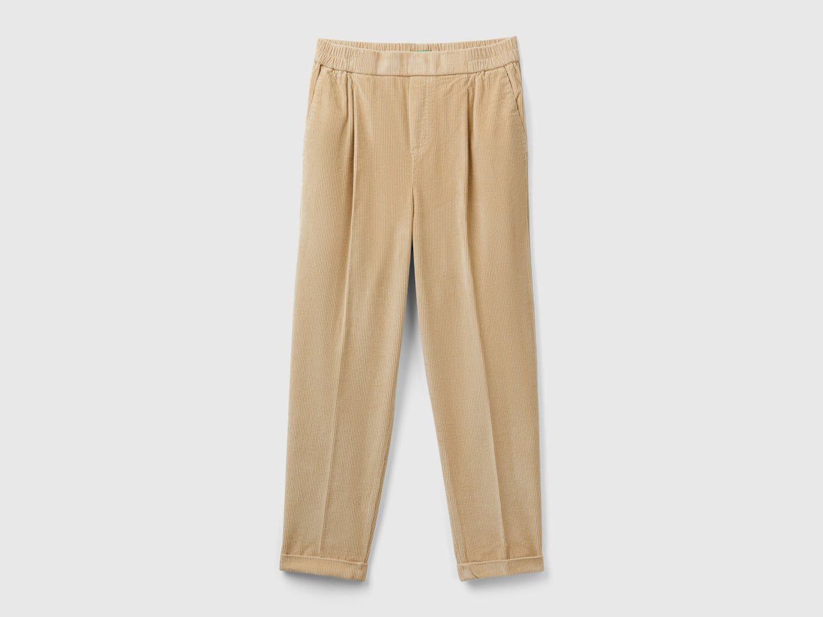 Chino in velluto con vita elasticizzata