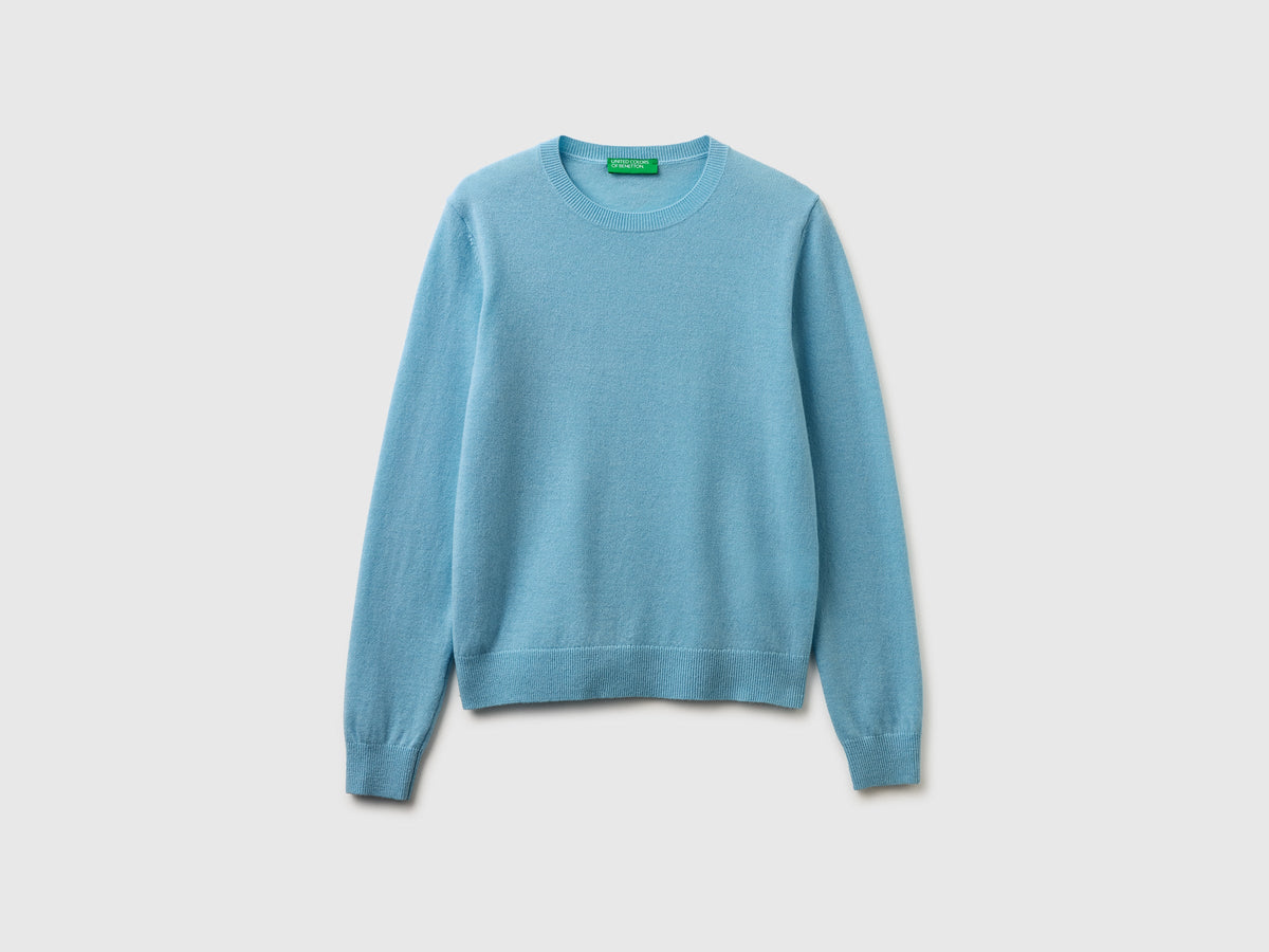 Maglia girocollo carta da zucchero in pura lana Merino