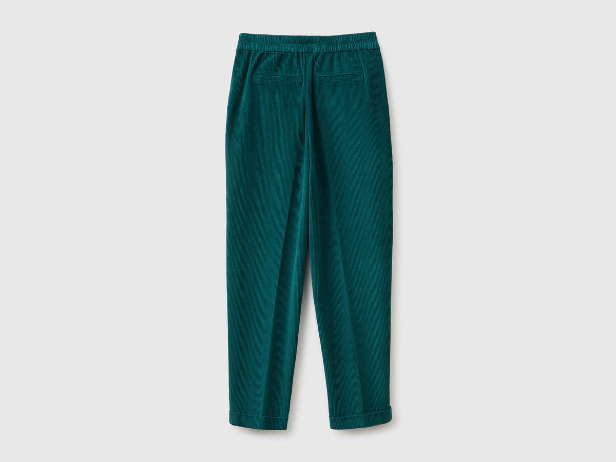 Chino in velluto con vita elasticizzata