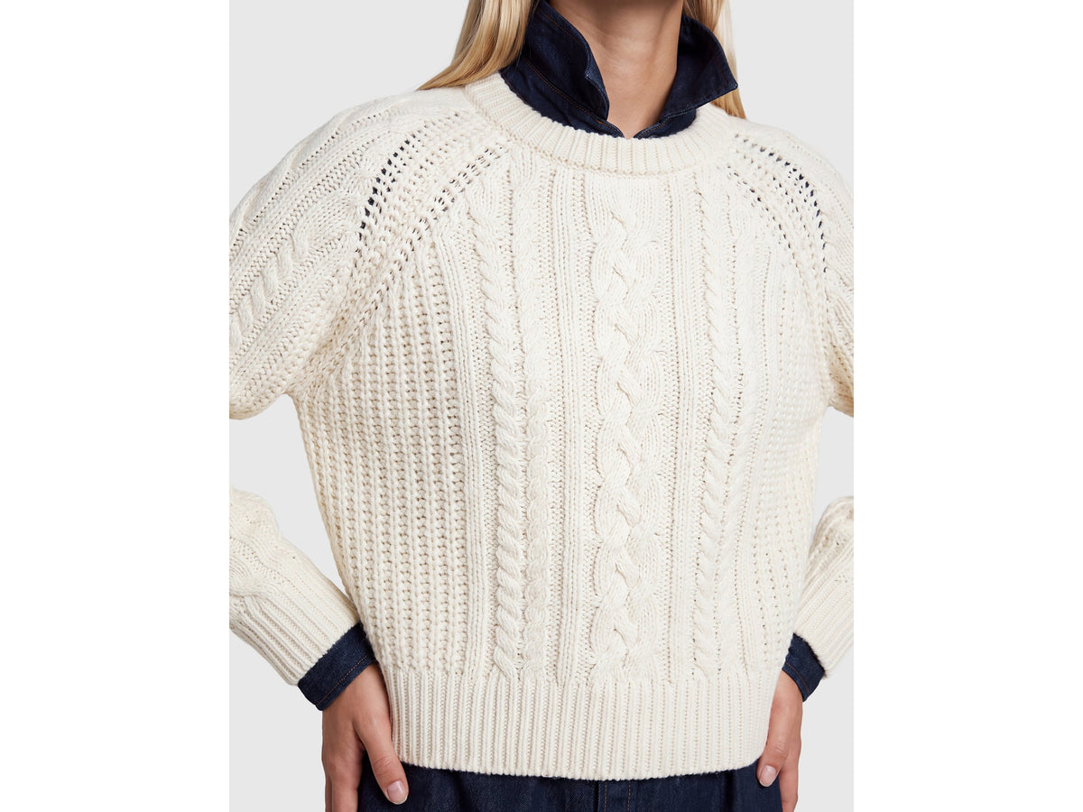 Maglia a trecce 100% lana