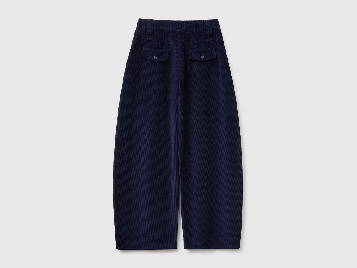 Pantaloni barrel fit in velluto a costine