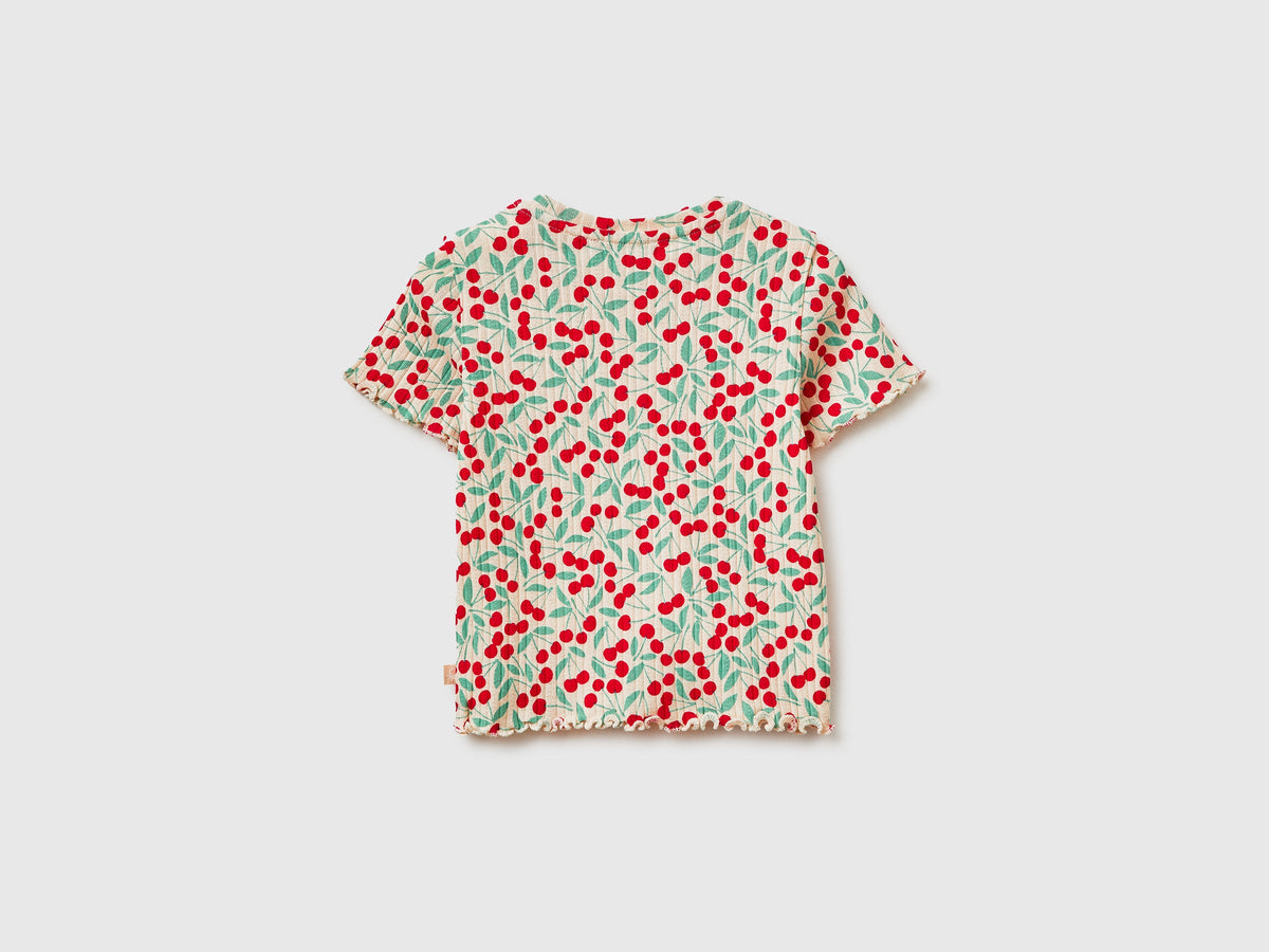 T-shirt stampata a costine
