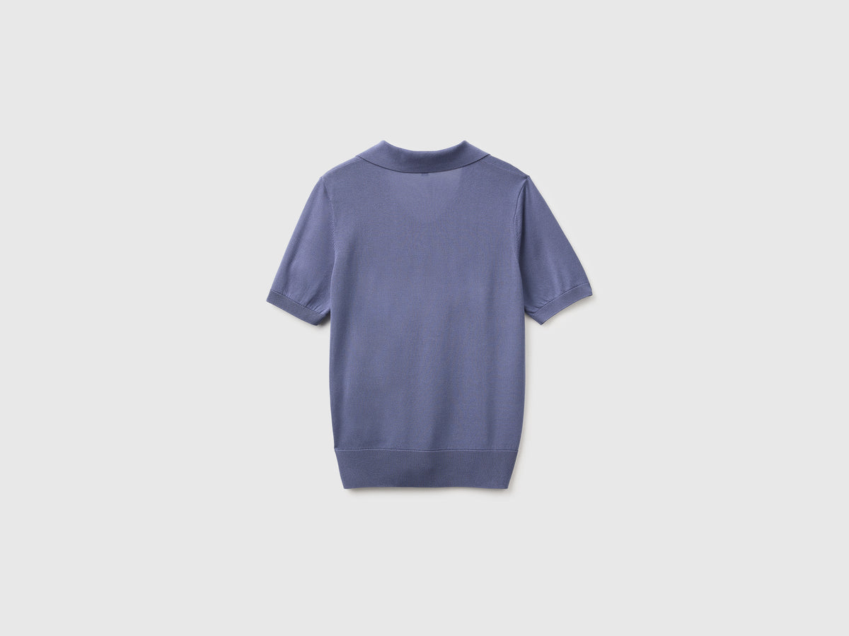 Maglia manica corta in misto seta