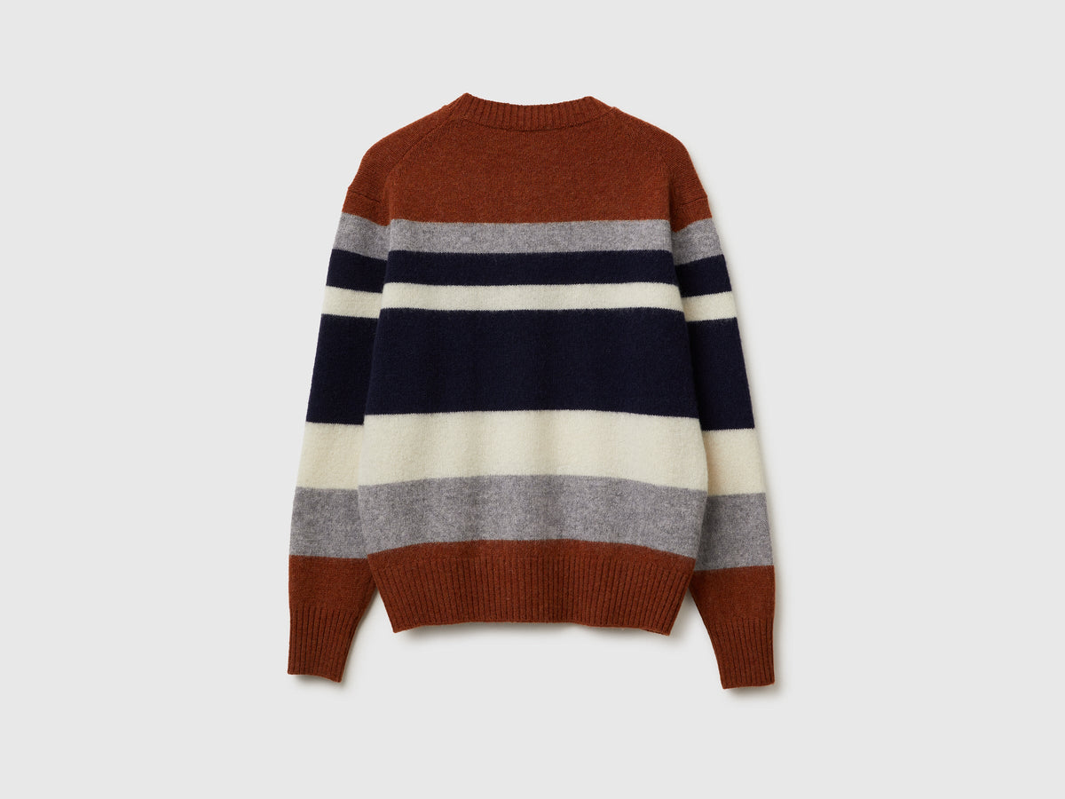 Maglia a righe in lana Shetland