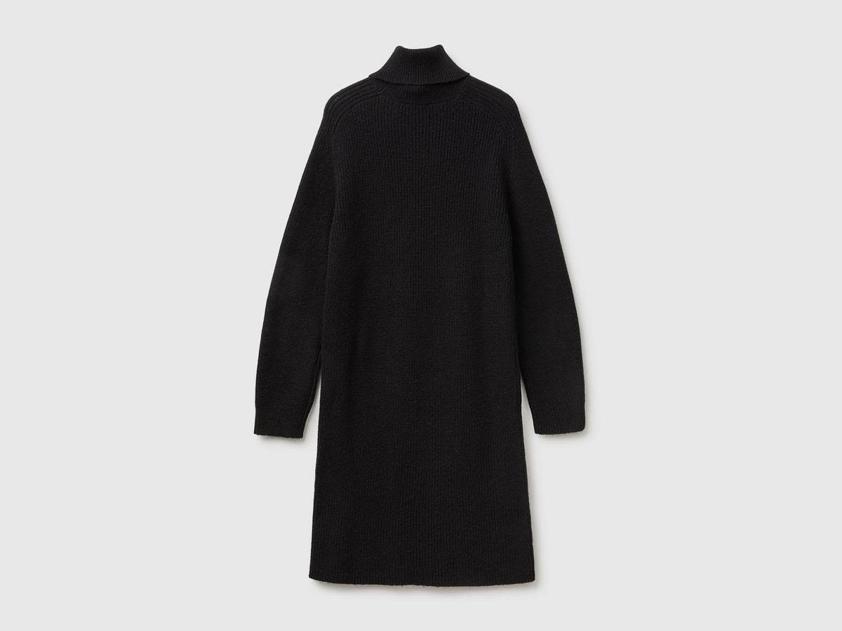 Vestito a collo alto in maglia di misto lana