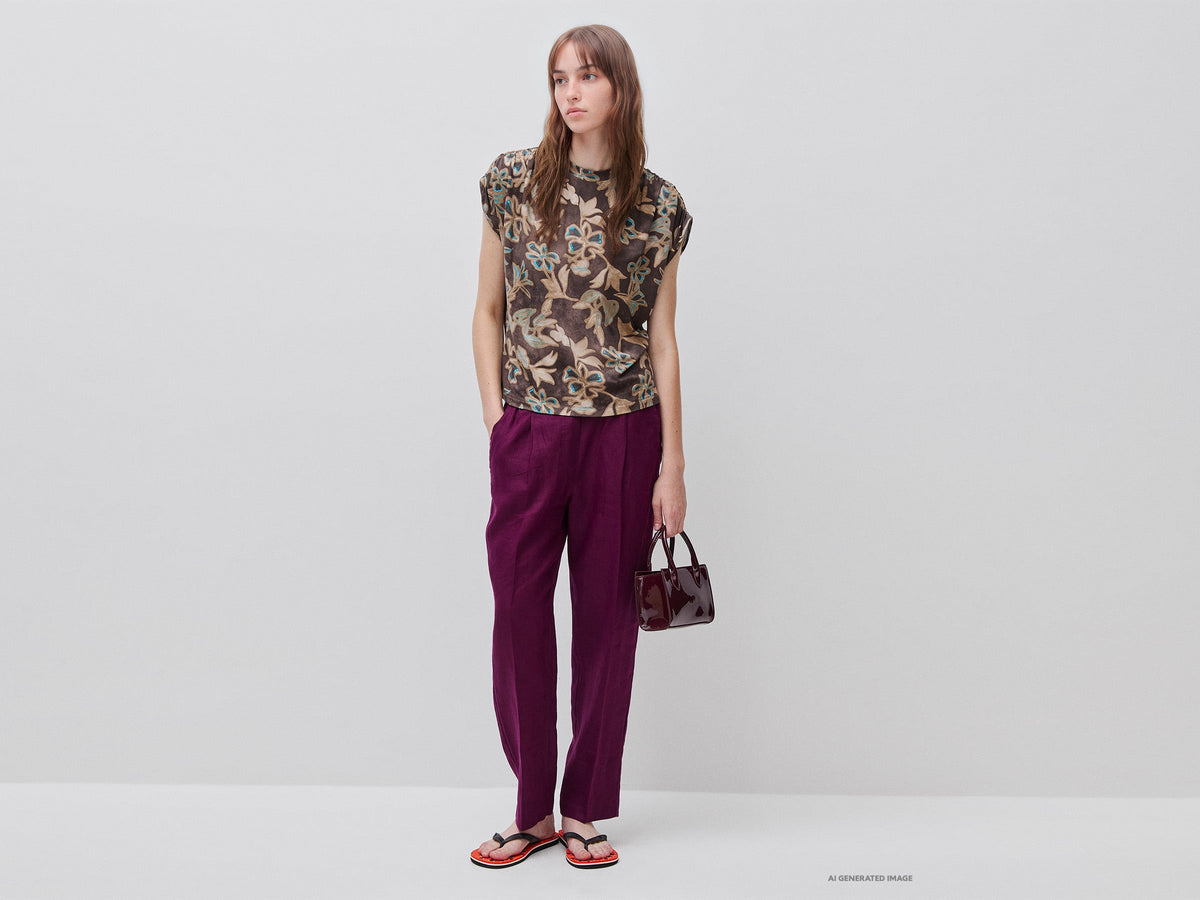 Top fluido con stampa floreale