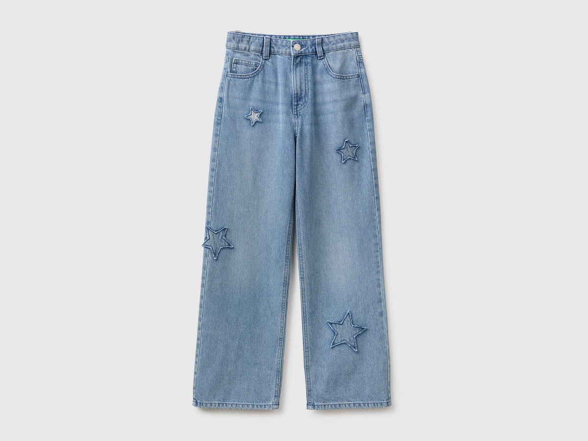 Jeans straight con stelle