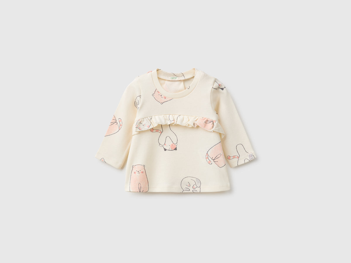 T-shirt con stampa gattini
