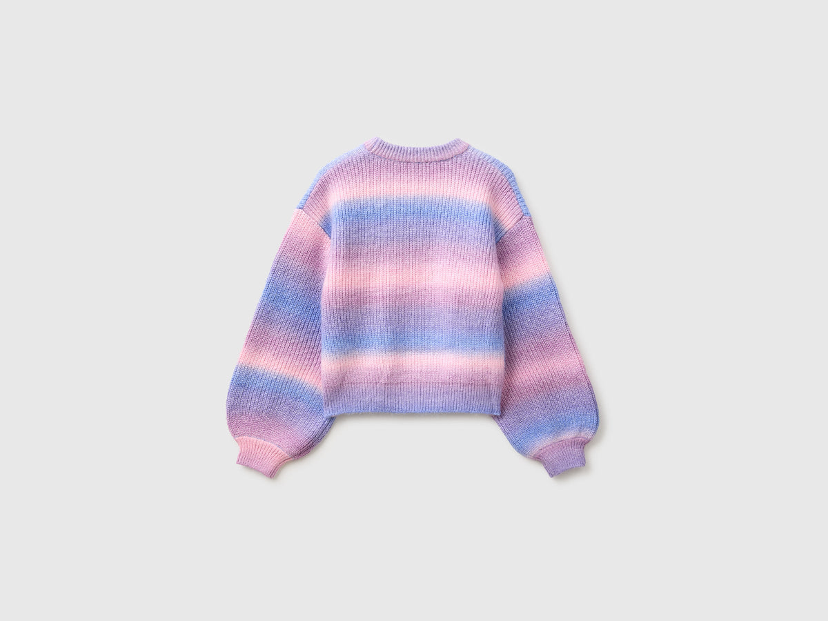 Maglia a righe sfumate in misto lana