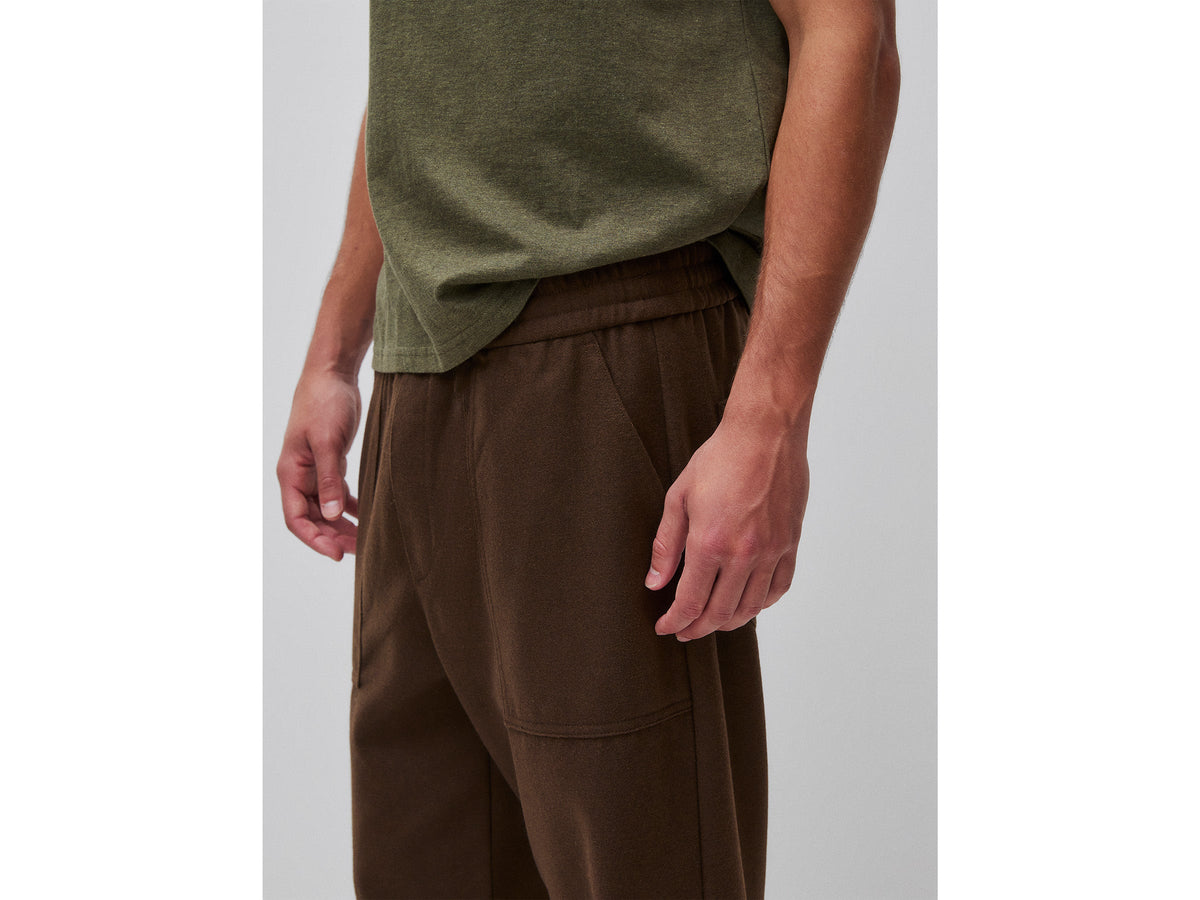 Joggers cropped in misto lana