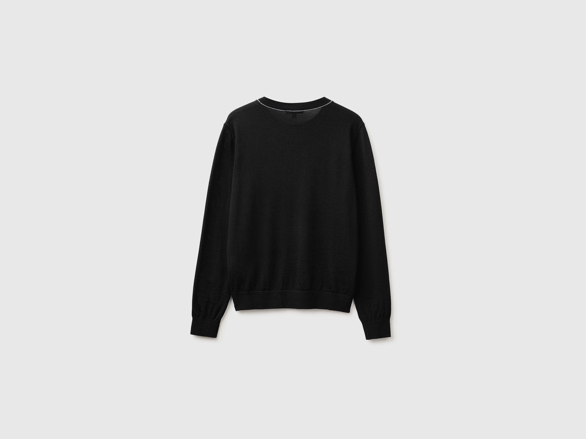 Maglia girocollo in pura lana Merino