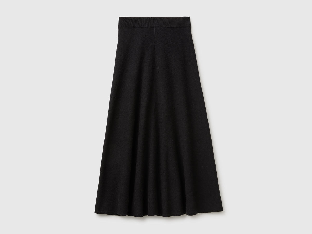 Gonna midi in maglia di misto lana