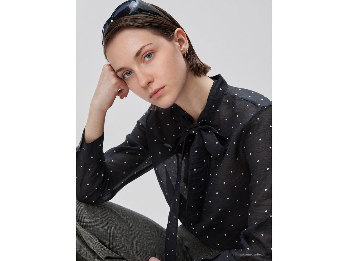Camicia fluida con micro pois