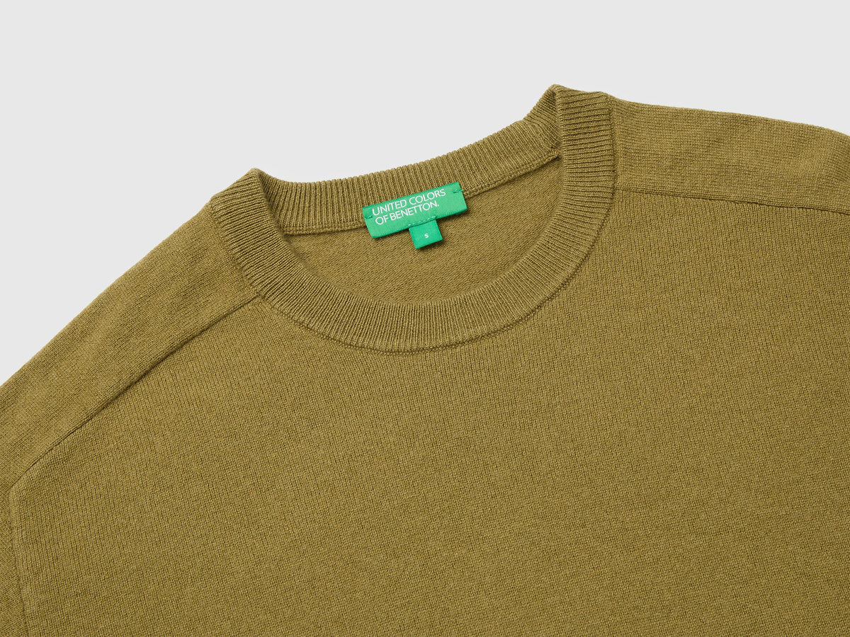 Maglia girocollo in misto cashmere