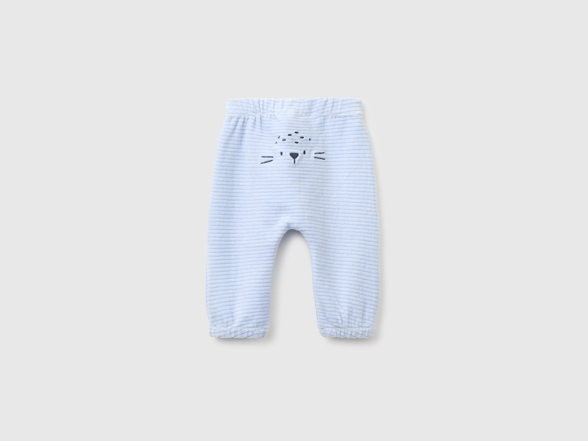 Pantaloni in ciniglia con ricamo