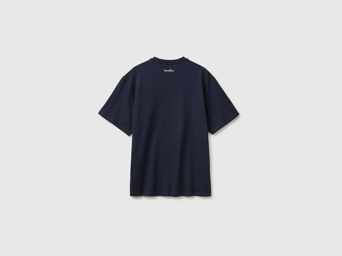 T-shirt relaxed fit con stampa in cotone bio