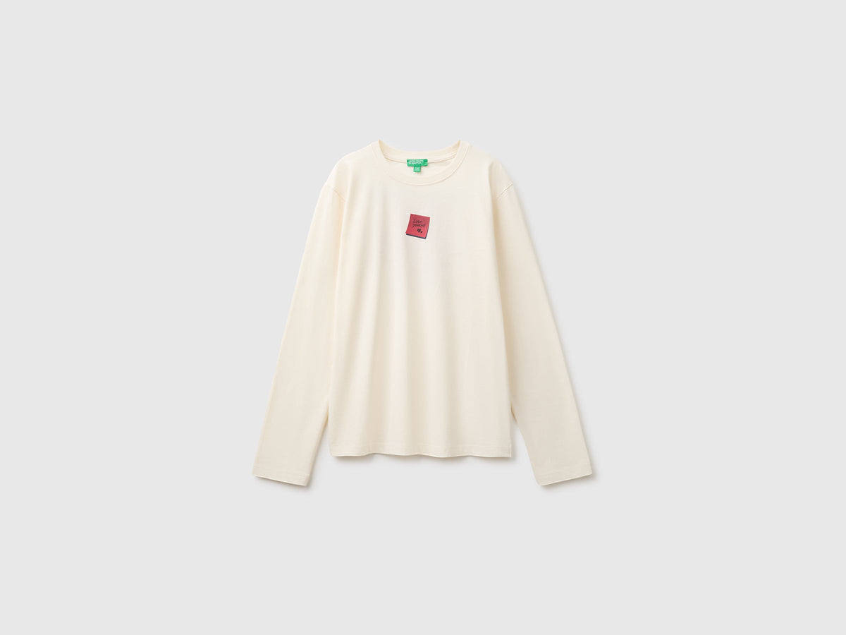 T-shirt in cotone bio con ricamo