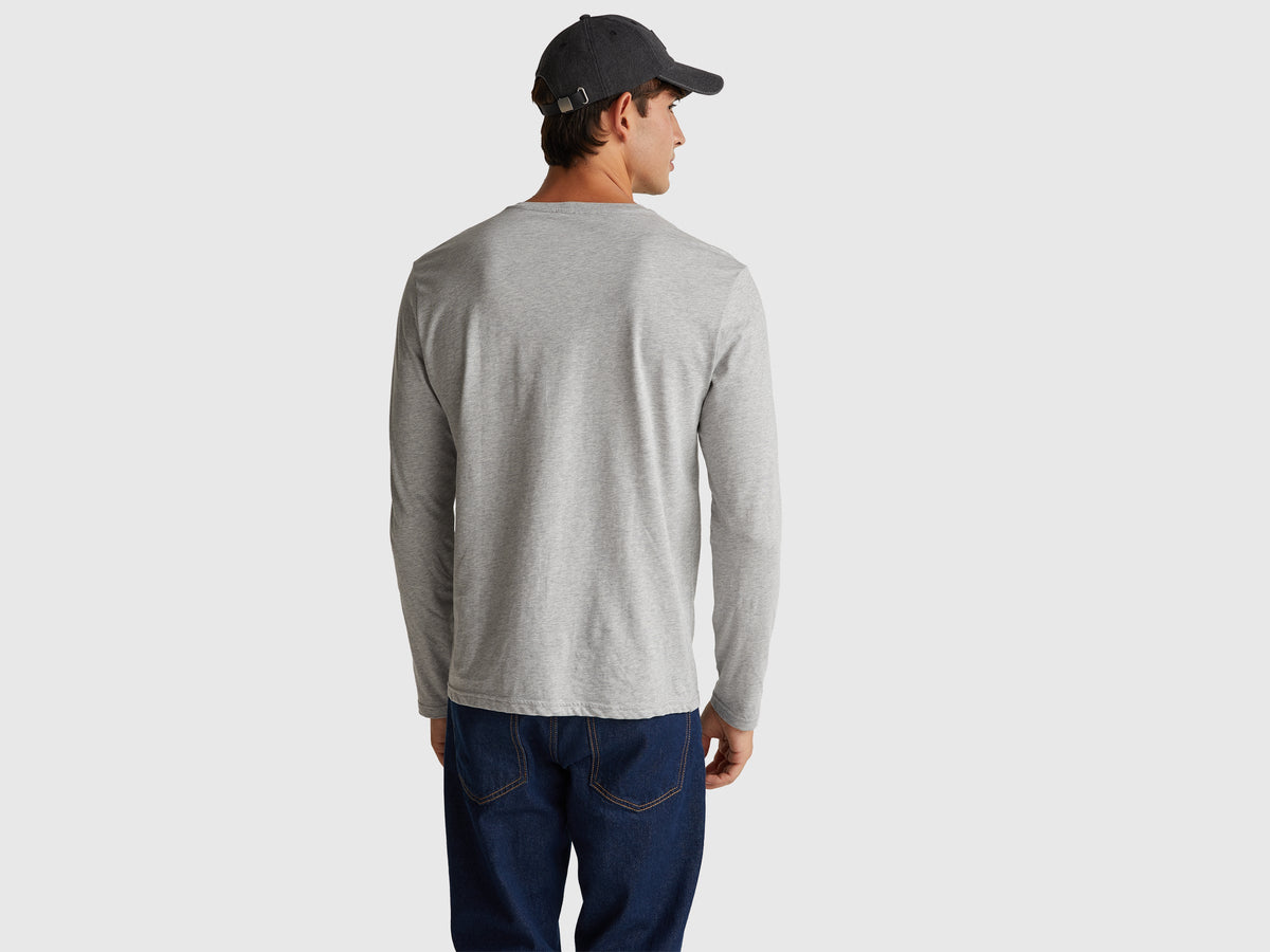 T-shirt a manica lunga in puro cotone