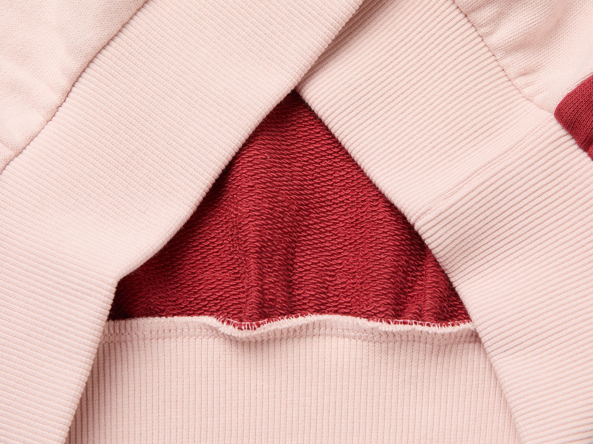 Felpa color block con ricamo