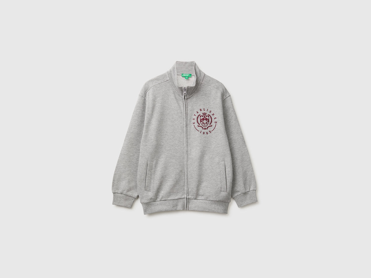 Felpa con zip 100% cotone