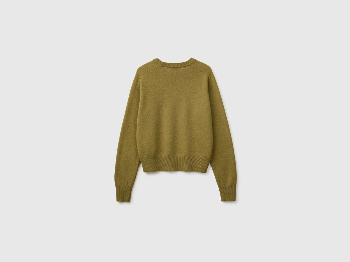 Maglia girocollo in misto cashmere