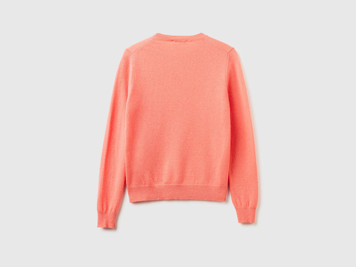 Maglia girocollo pesca in pura lana Merino