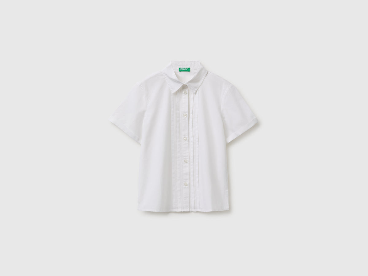 Camicia manica corta con motivo pieghe