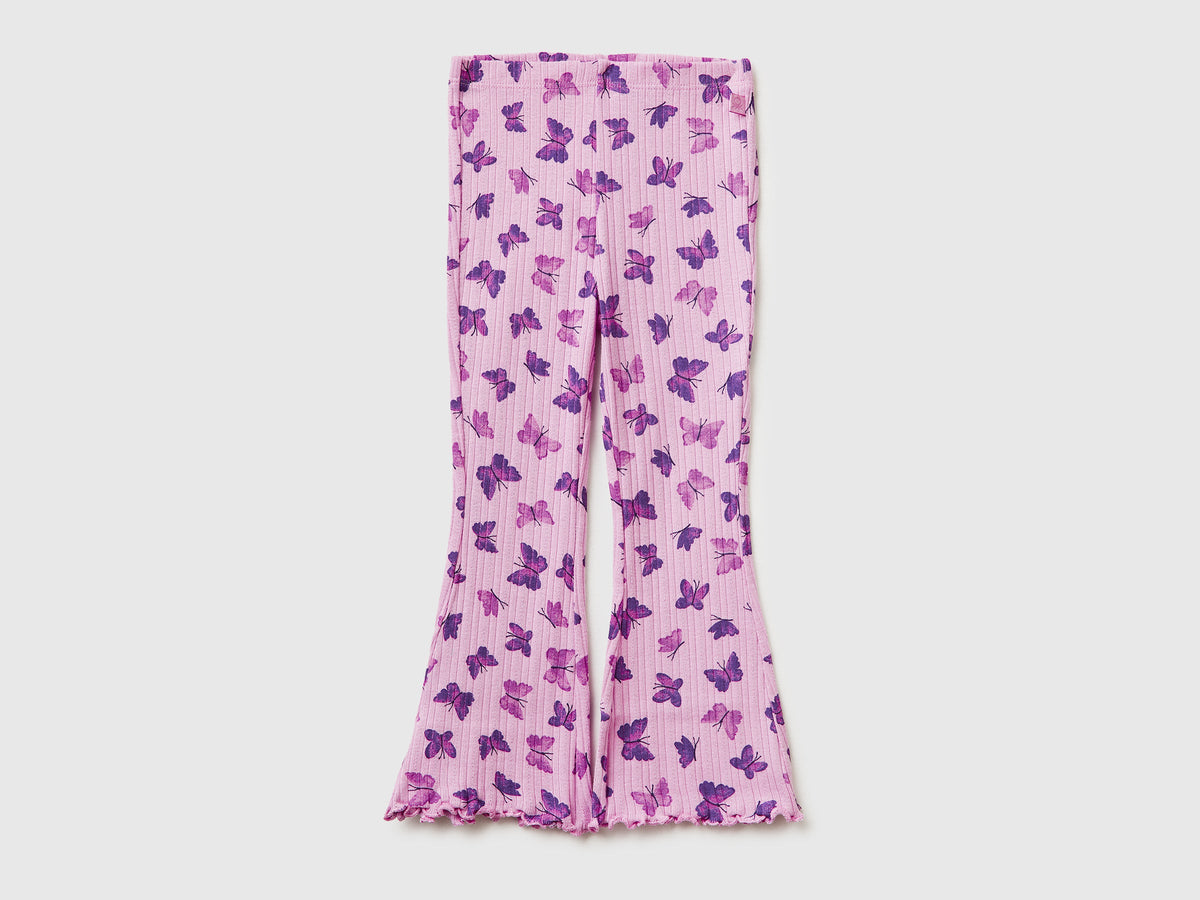 Leggings stampati a costine