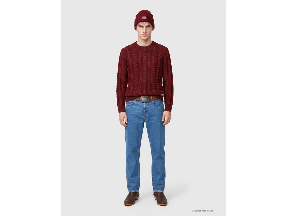 Maglione a trecce 100% lana