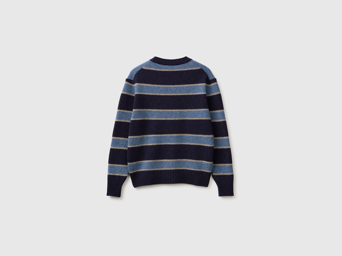 Maglia a righe 100% lana Shetland