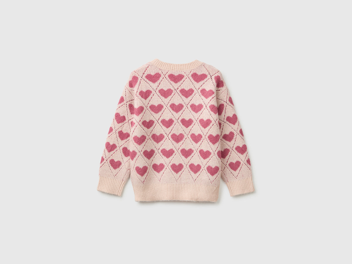 Maglia con intarsio cuori