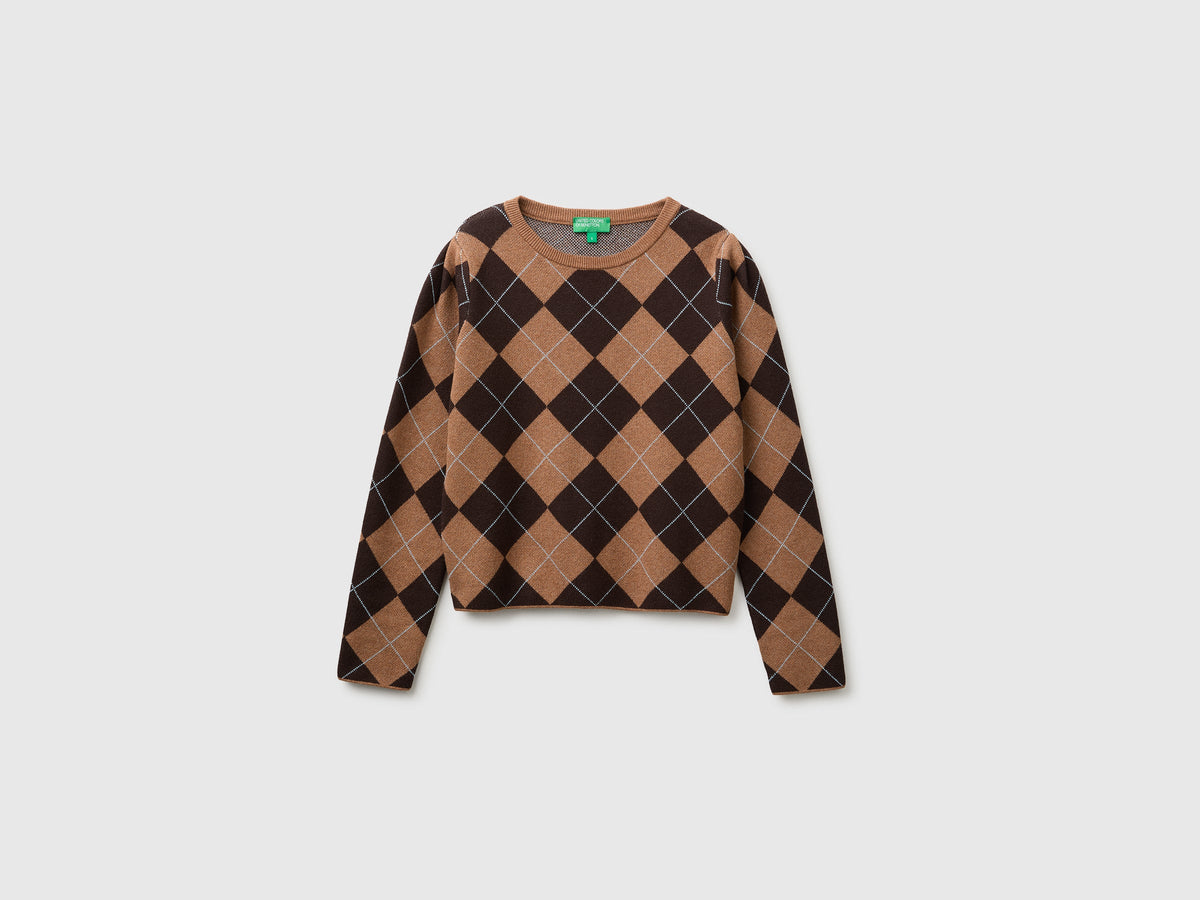 Maglia girocollo a rombi