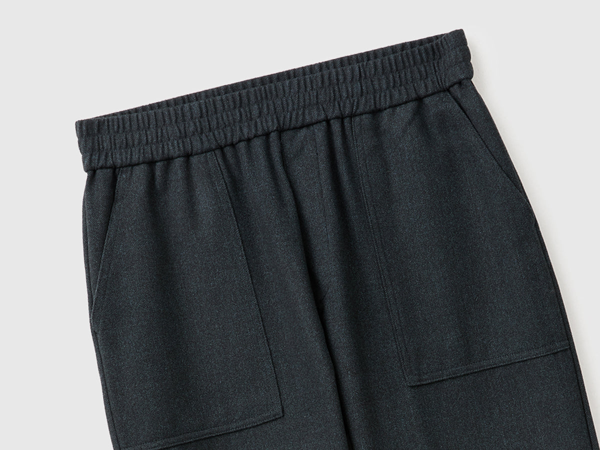 Joggers cropped in misto lana