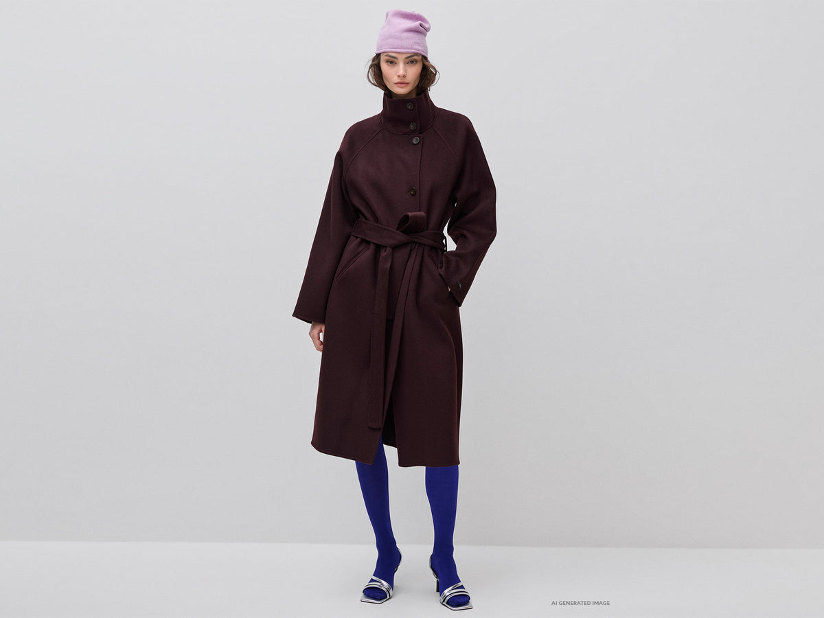 Cappotto lungo in lana e cashmere