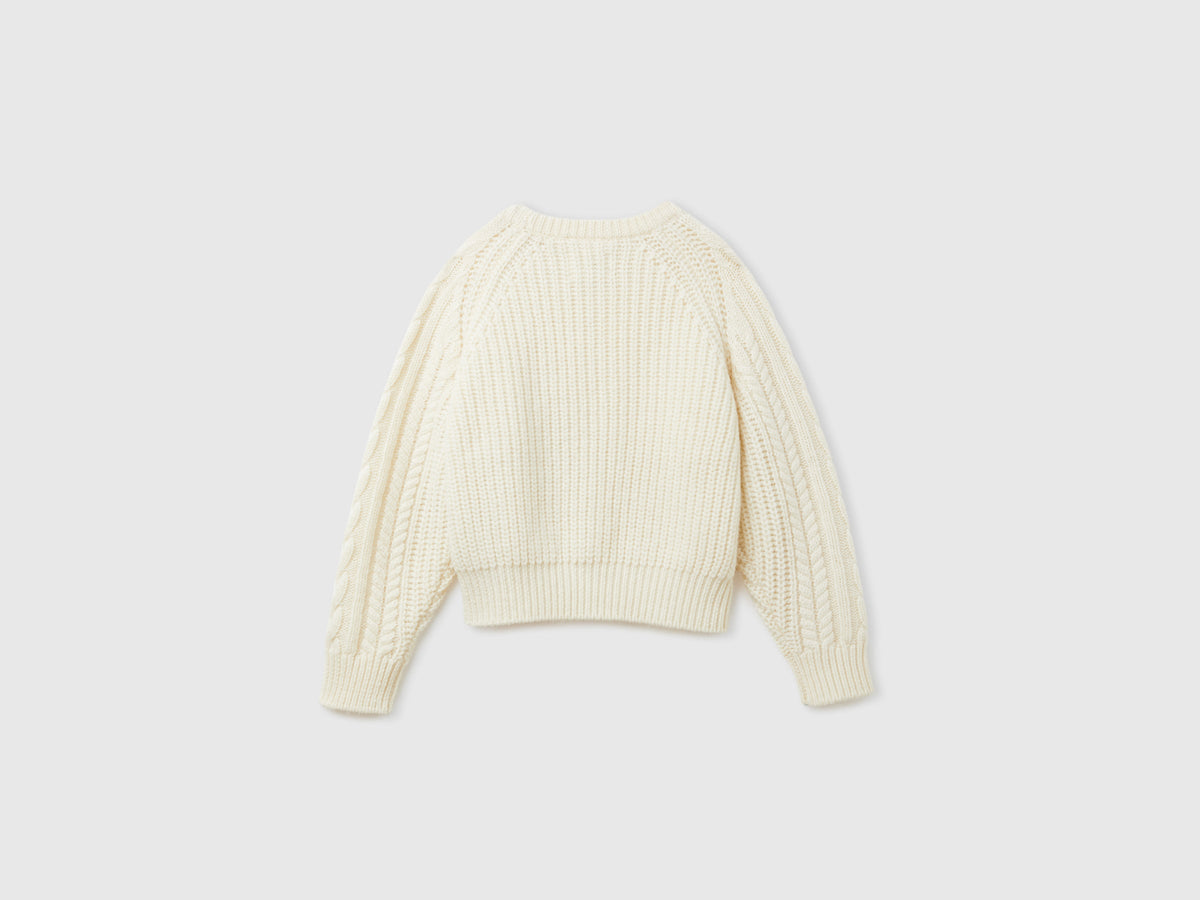 Maglia a trecce 100% lana