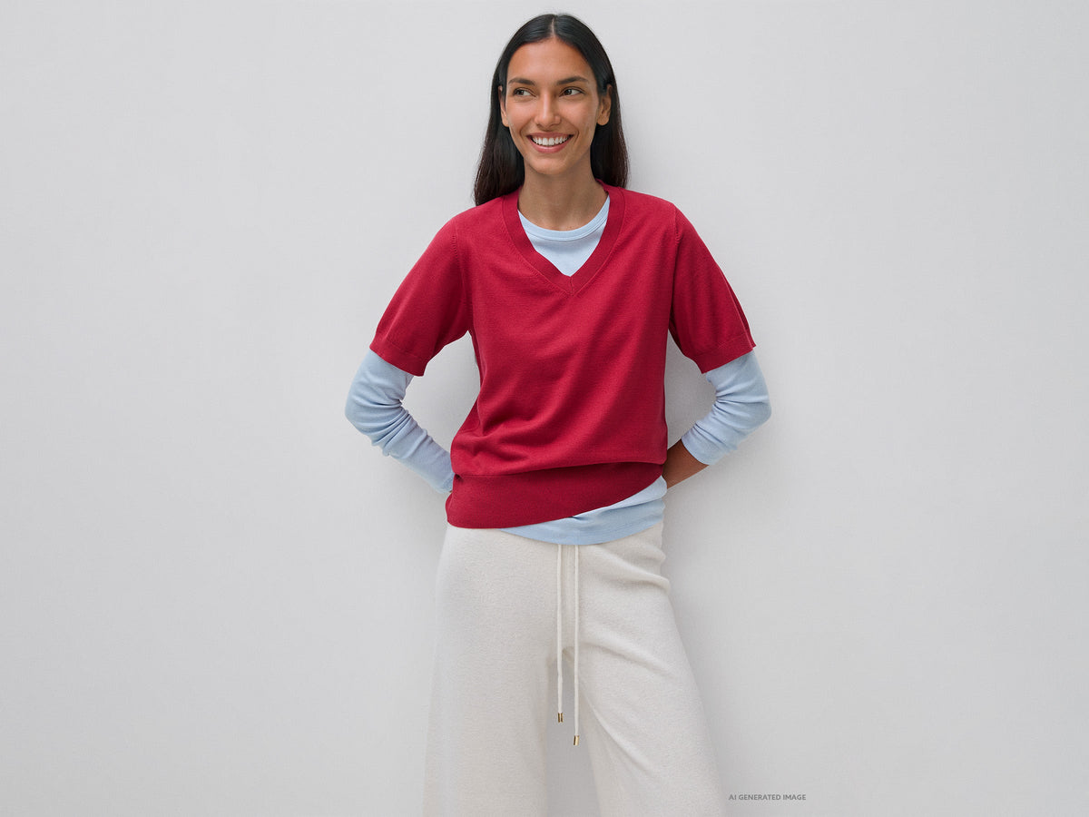 Maglia tricot a manica corta