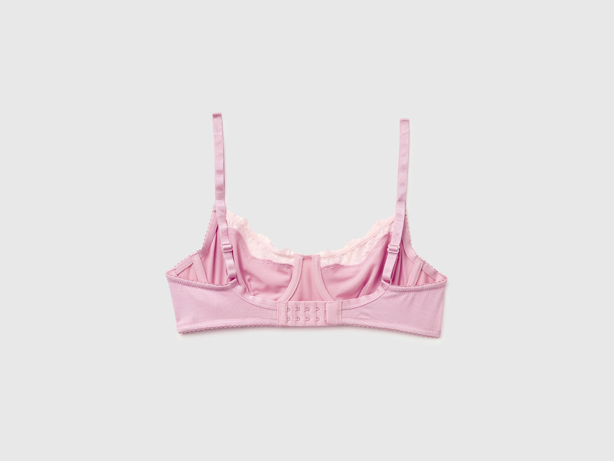 Reggiseno in misto seta con pizzo