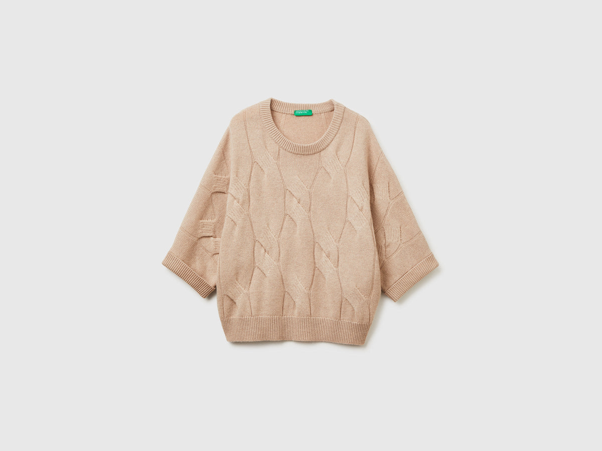 Maglia a losanghe in puro cashmere