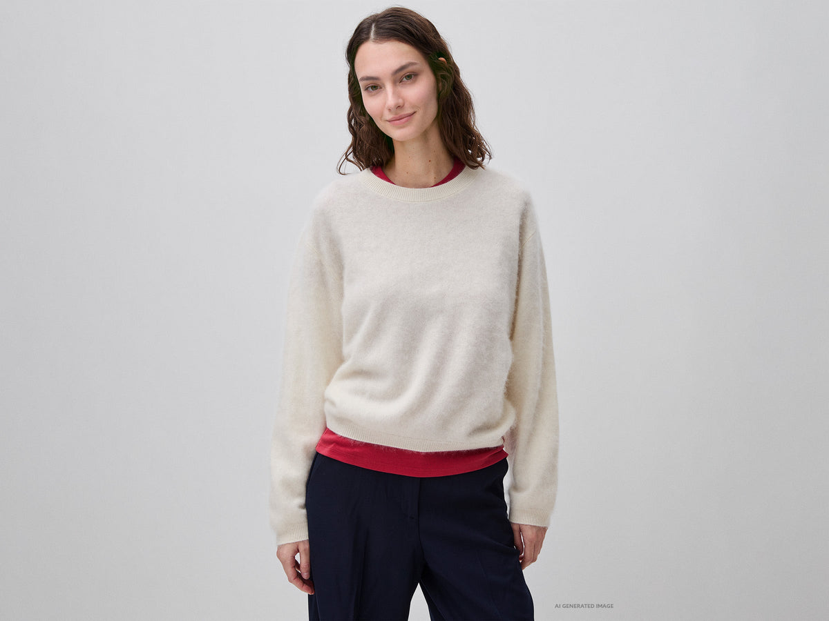 Maglia over in lana, cashmere e seta