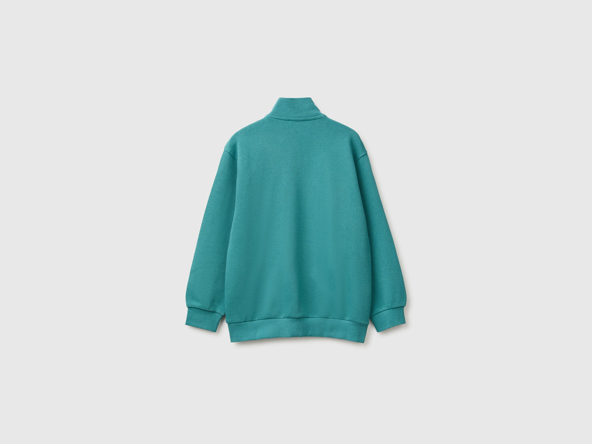Felpa con zip 100% cotone