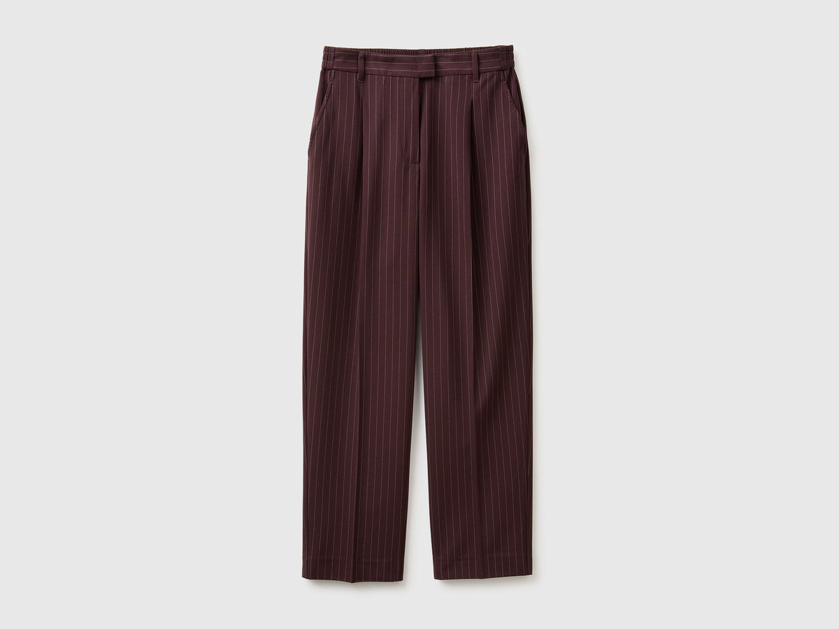 Pantaloni gessati carrot fit