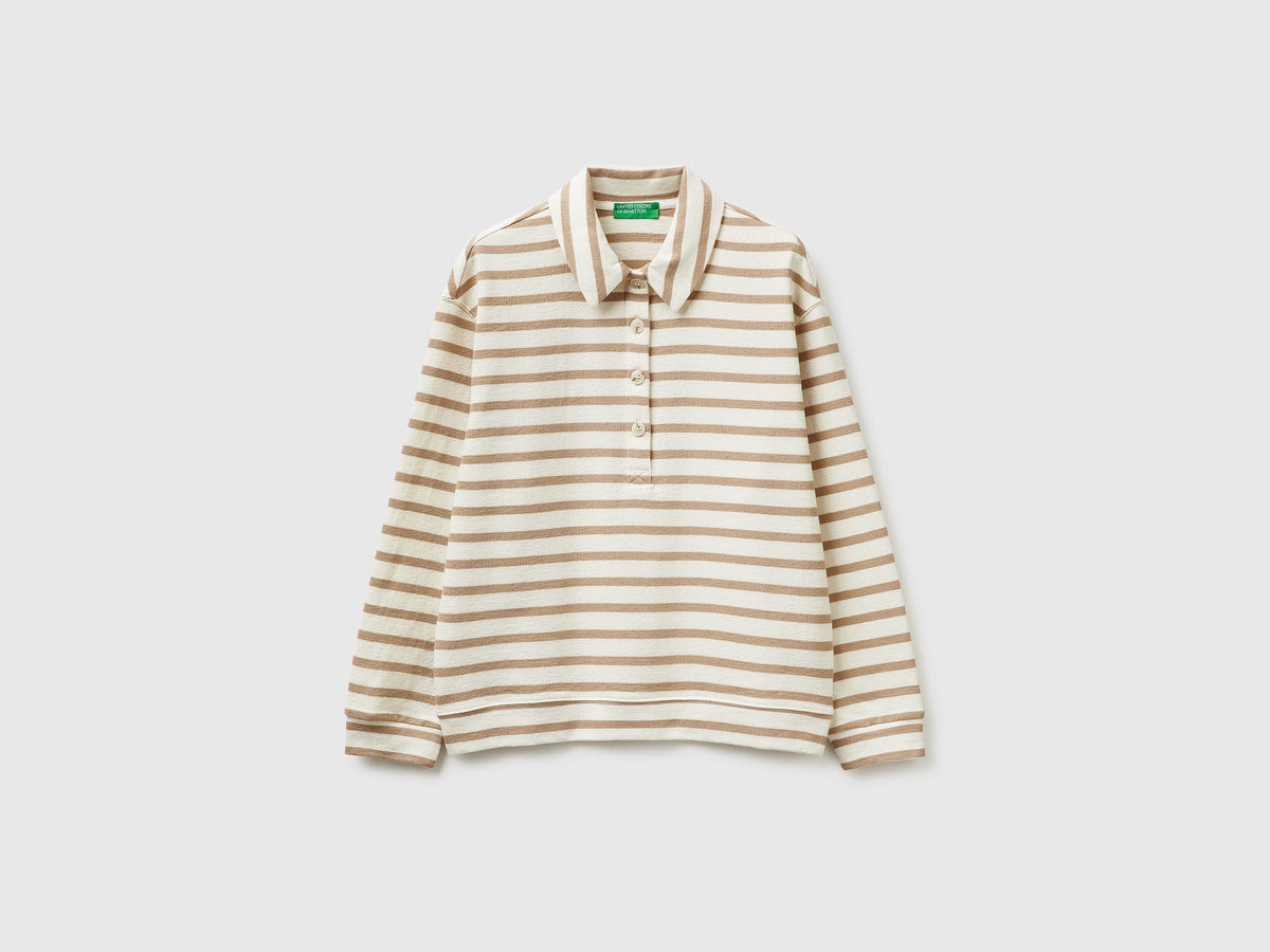 Polo in felpa a righe