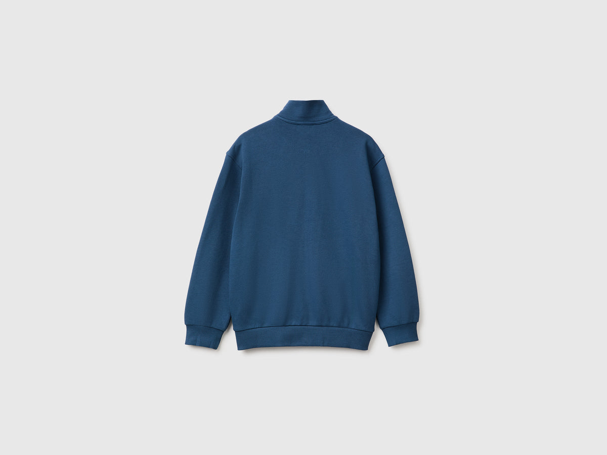 Felpa con zip 100% cotone