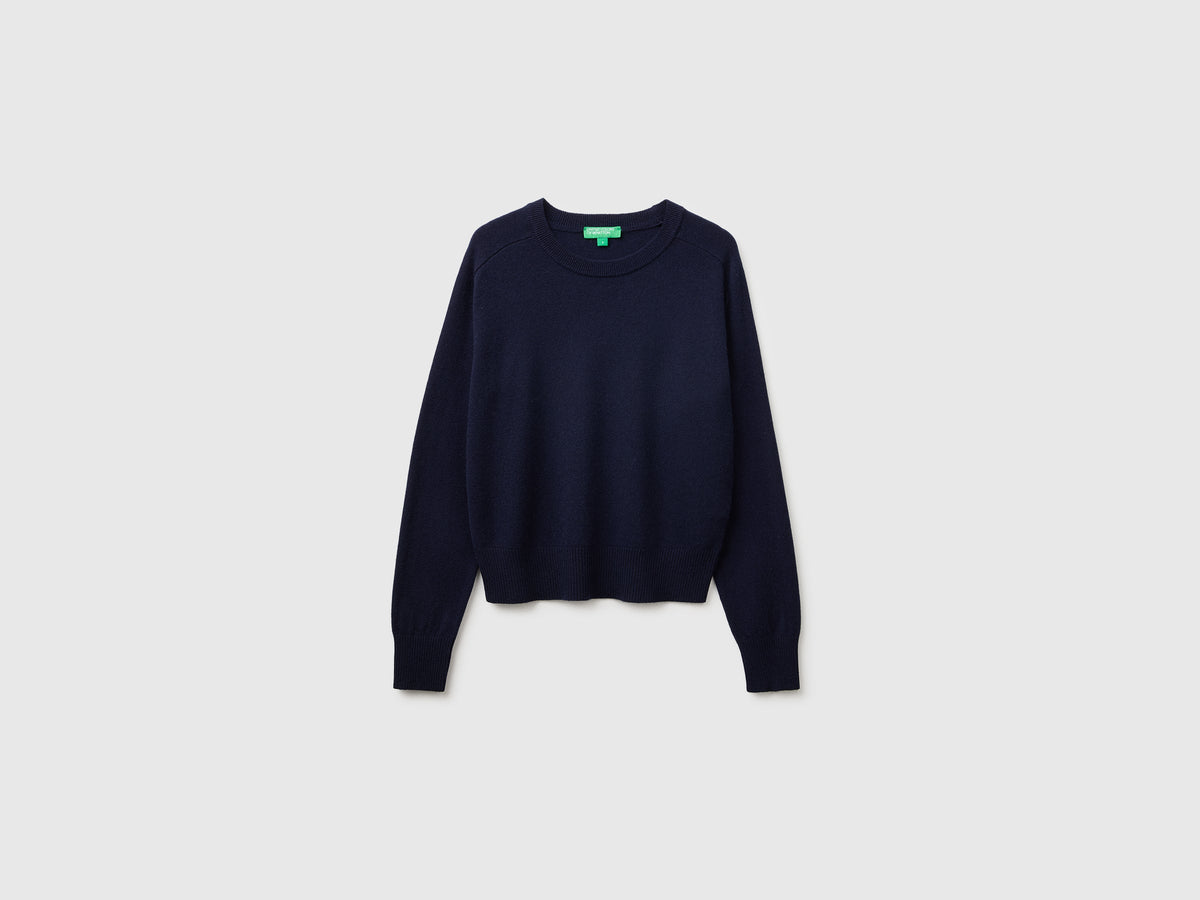 Maglia girocollo in misto cashmere